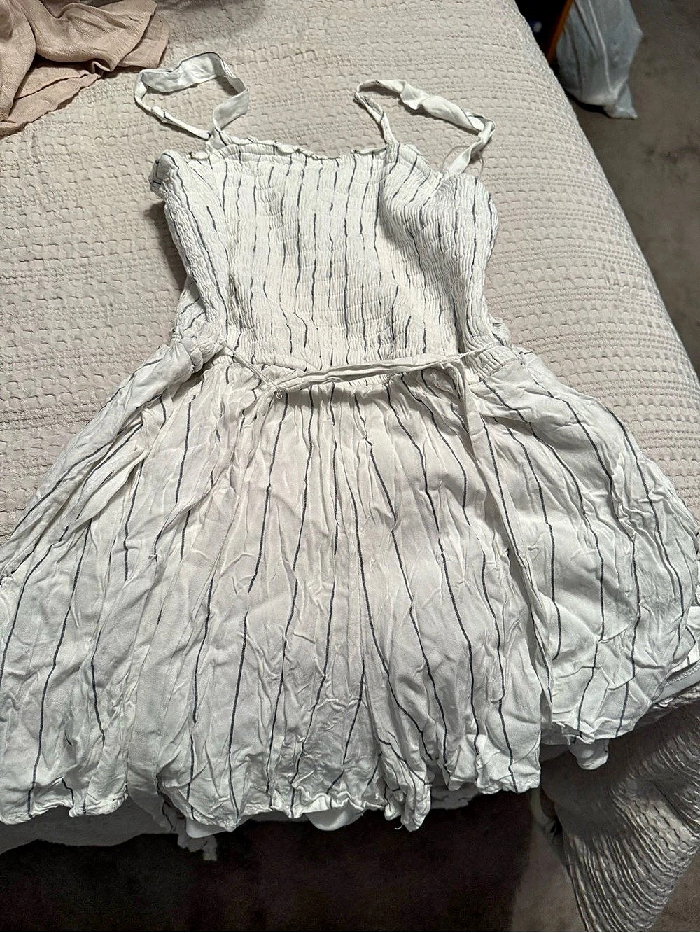 White Striped Mini Romper Like New